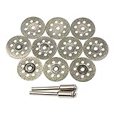 Aralinda 10 Stück/Set Silber Diamantsägeblatt Trennscheiben mit Verbindungsschaft für Bohrmaschinen (Größe: 16 mm)