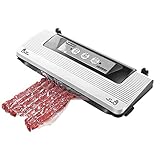 HKD Folienschweißgerät mit LED-Anzeigelampen, Regulierbare VakuumstärkeTrockene/Nass Lebensmittel Vakuumiergerät inkl Vakuumierb