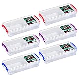 ANUAN Aufbewahrungsbox aus Kunststoff, transparent, für Bleistifte, Pinsel, Stifte, Studenten, Schreibwaren, Schmuck, Zubehör, 6 Stück