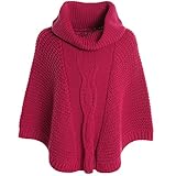 BEZLIT Mädchen Strick Poncho Mädchen Schalkragen Rollkragen Kinder Winter 20783 Pink Größe 152