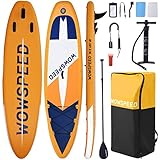 OneV FT Aufblasbares Stand up Paddling Board, Rutschfestes SUP Board Set, 10.5ft, Traglast 130kg, Surfboard Stabiles Komplettes Zubehör Paddel,Hochdruck-Pumpe, Rucksack