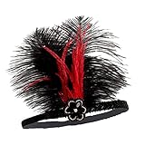 N\C 1920s Pfau Feder Stirnband Damen 20er Jahre Stil Elegant Haarspange Gatsby Kostüm Flapper Charleston H