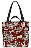 VOID Winter Fuchs rot Tasche 33x33x14cm,15l Einkaufs-Beutel Shopper Einkaufs-Tasche Bag