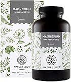 NATURE LOVE® Magnesium - 660mg (400mg elementar) je Kapsel - 365 Kapseln (Jahresvorrat) - Höher konzentriert als Magnesiumcitrat - Laborgeprüft, hochdosiert, vegan, in Deutschland p