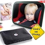 Baby Auto Spiegel Rücksitzspiegel mit 6 Teile I Universeller Autospiegel Babyspiegel für Babys im Auto Kinder-Sitz I Qualitäts Rückspiegel für Babyschale Baby