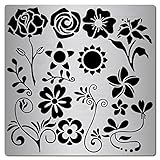 GORGECRAFT 6.3,{5} cm Metall-Rosen-Schablone, Blumen-Ranken-Schablone, Edelstahl-Blumenmalerei, Wiederverwendbare Vorlagen, Tagebuch-Werkzeug Zum Malen, Holzverbrennung, Brandmalerei Und G