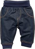 Schnizler Baby-Unisex Sweat-Hose Jeans-Optik Jogginghose, Blau (Blau 7), 12-18 monate (Herstellergröße:86)