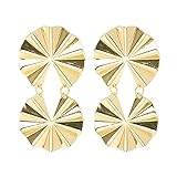 MeterBew1147 Damen Ohrringe Überbacken Faltende Wellengeometrie Zarte Elegante Ohrringe Baumeln Ohrringe Ohrstecker Ohrschmuck - G