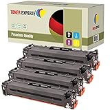 TONER EXPERTE® 4 Toner kompatibel zu CF210X CF211A CF212A CF213A für Laserjet Pro 200 Color MFP M276nw M276n M251nw M251n (Schwarz: 2400 & Cyan, Magenta, Gelb: 1800 Seiten)