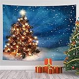 YYRAIN Weihnachten Polyester Home Wandbehang Wohnzimmer Schlafzimmer Wanddekoration Tapisserie Hotel Cafe Hängetuch Multifunktionale Tischdecke 39x28 Inch{W100xH70cm}