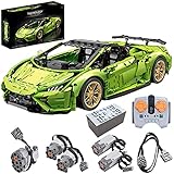 Dellia Technik Bausteine Auto für Lamborghini Sportwagen, 3358 Teile 1:8 Ferngesteuert Rennwagen Bausatz Technik Sportwagen Modell Bausteine Bauset mit Motoren, Auto Klemmbausteine Kompatibel mit Leg