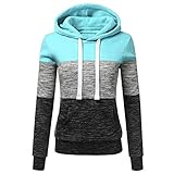 TOPKEAL Hoodie Pullover Damen Herbst Winter Kapuzenpullover Sweatshirt Lässige Winterpullover Patchwork Jacke Mantel Tops Mode 2020