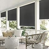 SWANEW Verdunklungsrollo, Senkrechtmarkise Rollo zum Einhängen,Verdunkelungsrollo Klemmrollo Verdunkelung für Fenster und Türen,grau Seitenzugrollo,140 x 140