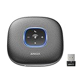 Anker PowerConf+ Bluetooth Lautsprecher mit Bluetooth Dongle, 6 Mikrofone, Fortschrittliche Stimmaufnahme, 24 Std Akku, Bluetooth 5, USB-C, Konferenzlautsprecher(Generalüberholt)