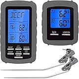 Multifunktions-Barbecue-Thermometer，Grill-Thermometer, Kabelloses digitales Grillthermometer zum Kochen von Speisen mit Dual-Sonde für Räuchergrill BBQ-T