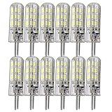 12x G4 1,5-2,0 Watt dimmbar 12V DC oder 12V AC/DC warmweiß 3000K für Dimmer geeignet Stiftsockel 360° Leuchtmittel Lampensockel Spot Halogenersatz Lampe 10W / 20W Halogenersatz (12x 1,5W / 12V DC)