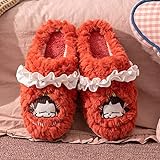 Perferct Pug Slippers-Closed Toe Soft Yarn Slippers with Anti Slip Sole-Gifts for Men-Furry warm Slippers, Cute net red Cotton Slippers,A,40/41