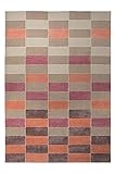 Esprit home I Moderner Kurzflor Teppich - Läufer für Wohnzimmer, Flur, Schlafzimmer I Fida I ESP-3801-03 I Beige Taupe Orange Lila Sand I (200 x 300 cm)