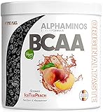 BCAA Pulver 300g - TESTSIEGER - ALPHAMINOS BCAA 2:1:1 - Das ORIGINAL von ProFuel | Essentielle Aminosäuren | Unfassbar leckerer Geschmack (Ice Tea Peach)