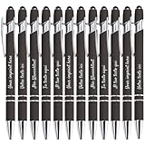 Kugelschreiber mit persönlichem Text, hochwertig, 12 Stück (Grau) (14 Farben erhältlich)