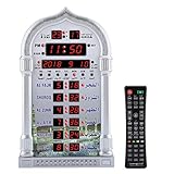 Amazon Brand Islamischer Gebetsuhr-Muslimische Azan Alarm Wanduhr, Azan Gebet Uhr, Azan Wecker Muslim Azan Wanduhr Gebet Uhr Athan Uhr für Gebet muslimische Gebet Geschenk, EU-Steck