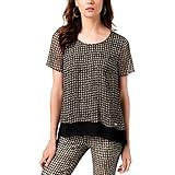 MICHAEL Michael Kors Womens Metallic Printed Pullover Top Brown XL