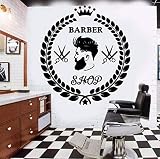 Barber Wandaufkleber Persönlichkeit Kreative Tapete Barber Shop Hintergrund Dekorative Wandaufkleber Removable Vinyl 58X63 CM