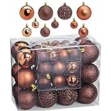 WOMA Christbaumkugeln Set in 14 weihnachtlichen Farben - 50 & 100 Weihnachtskugeln Braun Kupfer aus Kunststoff - Gold, Silber, Rot & Bronze / Kupfer UVM. - Weihnachtsbaum Deko & Christbaumschmuck