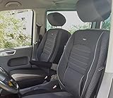 seatcovers by k-maniac Sitzbezüge T5 T6 T6.1 Multivan California Kombi Caravelle Transporter Kasten Elite Fahrersitz Beifahrersitz Armlehnen, schwarz, anthrazit,T11