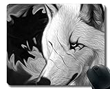 Gaming Mouse Pad Benutzerdefinierte, Stare Wildlife Raubtier Wolf für Computer Rutschfeste Gummi-Mausp