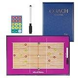 Joyeee Volleyball Taktiktafel Tragbar Planen Strategie Coach Board Magnetisch Volleyball Taktik Ausrüstung mit Magnet Radiergummi Marker Stift Zubehör für Volleyballtrainer Geschenke Training Sp