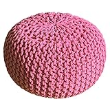 Strickhocker Hocker Strick Pouf Sitzhocker Ø55cm, extrahoch Höhe 37