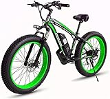 CHHD Elektrofahrrad Elektro-Mountainbike 4.0 Fat Tire Ow Bike， 26 Zoll Elektro-Mountainbike， 48V 1000W Motor 17,5 Lithium Moped， Männliches und weibliches Offroad-Bike， Hardtail-F
