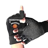 URMOER rutschfest Halbfinger-Fahrradhandschuhe Basketball Fan Grandma Exercise Handschuhe for Gym Weight Lifting Training