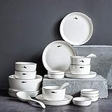 BNFD 32-teiliges Geschirrset aus Porzellan ，Haushaltsgeräte aus Simple Pottery ，Geschirr aus Porzellan ，Keramikteller ，G