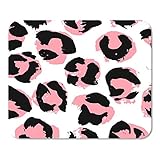 Mousepad Computer Notepad Büro Gepard mit schwarzen und rosa Leopardenfell Aquarell Handzeichnung Tiereffekt Home School Game Player Computer Work