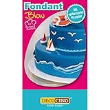 DECOCINO Fondant Blau – 250 g – ideal zum Verzieren von Kuchen, Torten, Cupcakes – Palmölfrei & G