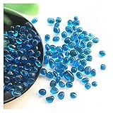 YSJJJBR Aquarium Dekorativer Stein 50g 8-12mm K5 Sea Blue Glass Kies farbige Glasur Kristall Buddha Aquarium Aquarium Natürliche Steine ​​