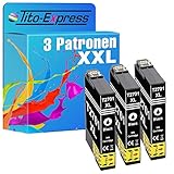 Tito-Express ProSerie 3er Set Patronen kompatibel mit Epson 27XL T2701XL mit 15ml Black XXL-Inhalt WF-3600 WF-3620DWF WF-3620WF WF-3640DTWF WF-7110DTW WF-7210 DTW