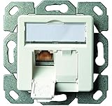 Telegärtner J00020A0500 Netzwerkdose Unterputz Einsatz mit Zentralplatte CAT 6a 2 Port Alpinweiß, 5 V