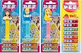 PEZ Spender Prinzessinnen Belle, Rapunzel und Cinderella | 3 Spender und 1 Nachfüllpackung PEZ Fruit (8x8,5g)