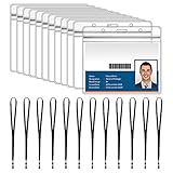 UOWEG Ausweishalter, einziehbar, horizontaler Kartenhalter mit ausziehbarem Schlüsselanhänger, 4.5“ x 3.9” Zoll, 3 Kartenfächer für Ausweishülle mit Gürtelclip Einziehbare Spule und Karab
