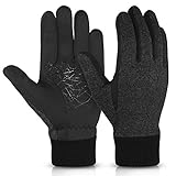 KELOYI Touchscreen Handschuhe Herren Damen Winter Warme Outdoor Sport Gloves mit Fleecefutter Winddichte Rutschfeste für Laufen Fahren Radfahren Fahrrad Wandern(Schwarz,M)