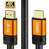 4K HDMI Kabel 2M HDMI 2.0b Kabel 4K@60Hz HighSpeed 18Gbps Nylon Geflecht Vergoldete Anschlüsse mit Ethernet/Audio Rückkanal,Kompatibel mit Video 4K UHD 2160p,HD 1080p,3D Xbox PS4 - IBRA ORANGE