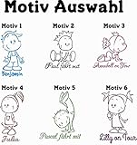 A&D Foliendesign Babyaufkleber Kinderaufkleber mit eigenem Spruch Wunschtext (Motiv, Schrift & Farbwahl)