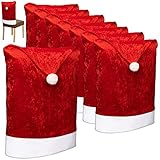 COM-FOUR® 8X Premium Stuhlhussen für Weihnachten - Weihnachtsdeko für Stühle - Stuhlabdeckung im weihnachtlichen Design - Stuhlbezug