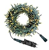 LED Lichterkette Außen warmweiß 30m 300 LEDs mit 8 Leuchtmodi, reiner Kupfer Draht, EU-Stecker, Weihnachtsbeleuchtung IP44 Wasserdicht – für Außen und Innen Deko Garten Party W