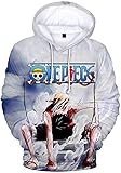 YIMIAO Herren Jungen One Piece Hoodie 3D Unisex Pullover Damen Kapuzenpullover Casual Japanese Anime Ace Luffy Sweatshirt(XXS)