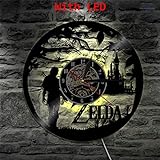 SOKIMI Legend of Zelda Handgemachte LED Vinyl Uhr Licht Farbwechsel LP Wandleuchte Fernbedienung Hintergrundbeleuchtung Cooles Wohnzimmer Geschenk,Withlig