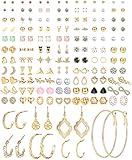 CASSIECA 84 Paar Ohrringe Damen Hoop Ohrringe Gold Kleine Ohrstecker Set Ohrringe Creolen Groß Ohrringe Mädchen Ohrstecker Kleine Tropfen Ohrringe Hängend knorpel Ohrringe Nickelfreie Ohrring